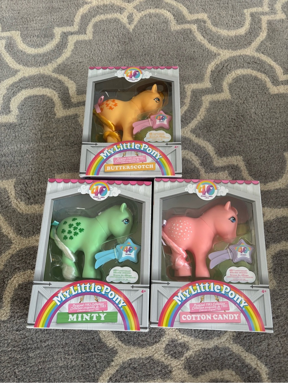New My Little Pony 40th Anniversary Minty, Cotton Candy, and Butterscotch